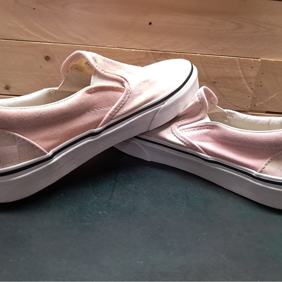 Vans Pink and Cream Checkered Slip-On Shoes Size 6 women - Picture 3 of 5